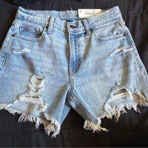 Arizona Jean Company Women's Light Blue Ripped Denim Shorts